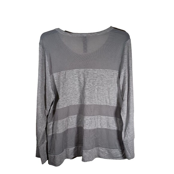 Yogalicious Gray Mesh Long Sleeve Yoga Activewear Long Cuffs Pullover Size 3X - Picture 8 of 8